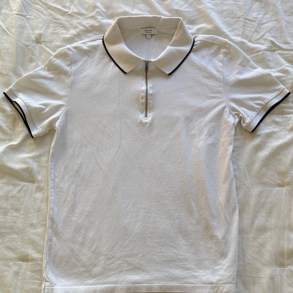 Reiss White Polo with Black Trim